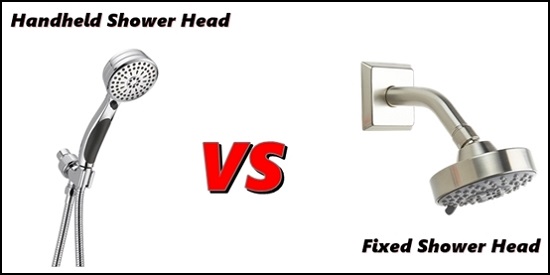 handheld shower head vs fixed feature