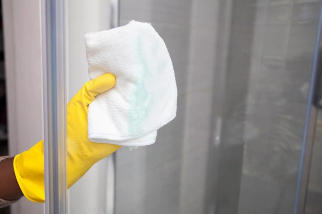how to clean shower glass feature