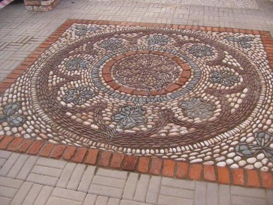 pebble mosaic patio