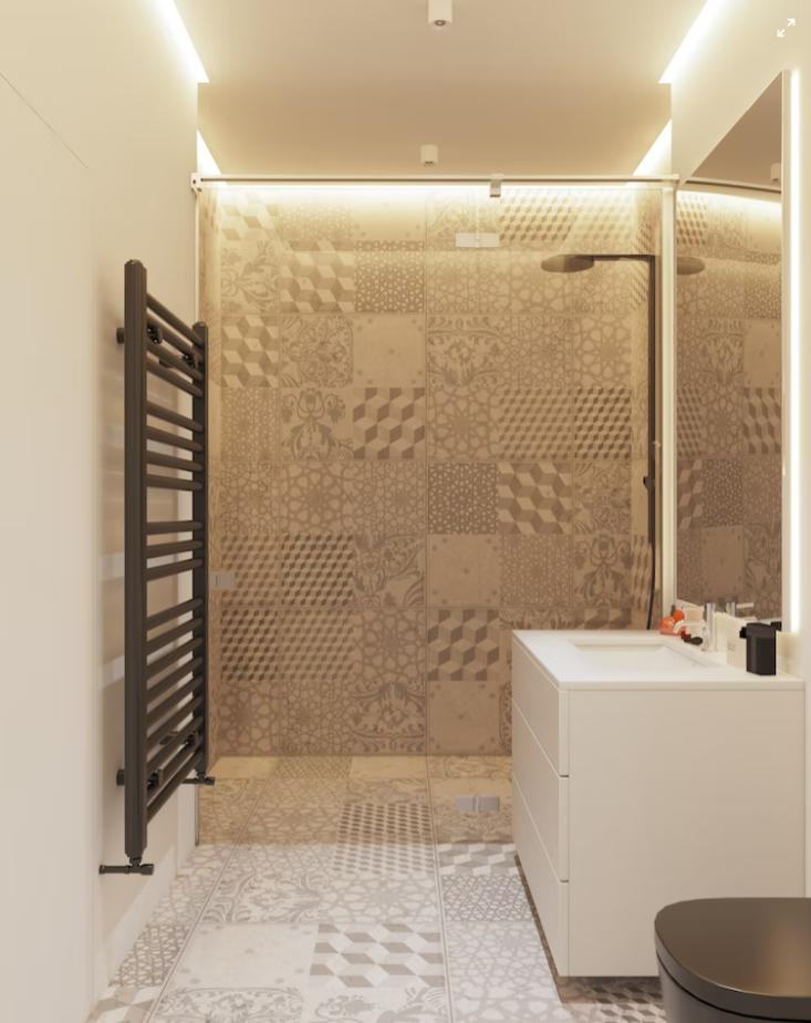 shower tiled feature