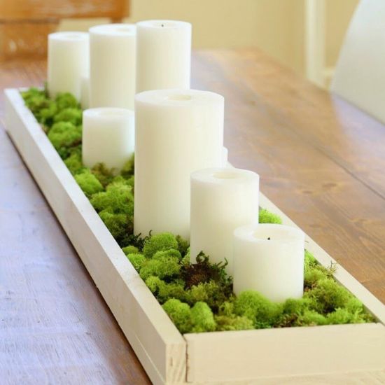 white and green candle design