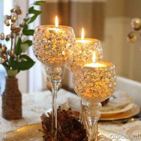 wine glass candle design