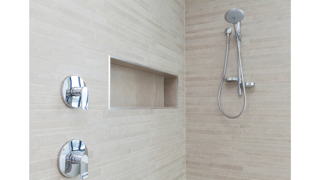 Double Shower idea with Built-In Storage
