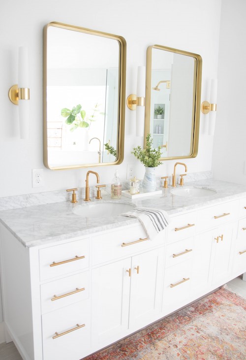 glamorous gold double vanity bathroom ideas