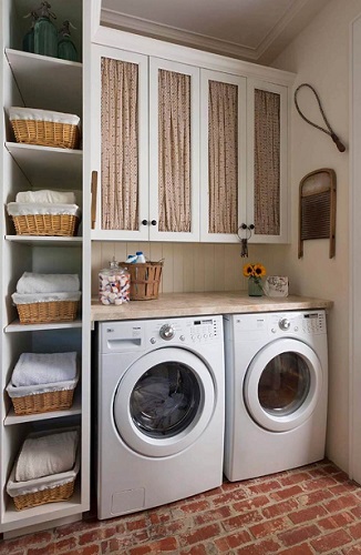 old fashioned meets modern laundry room design