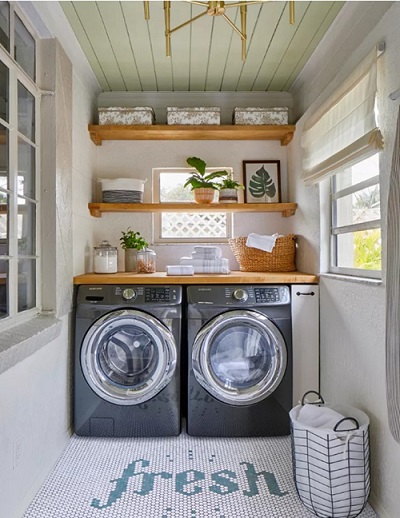 one wall laundry room
