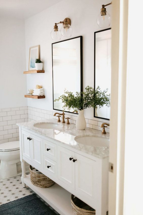 traditional touch double vanity bathroom ideas