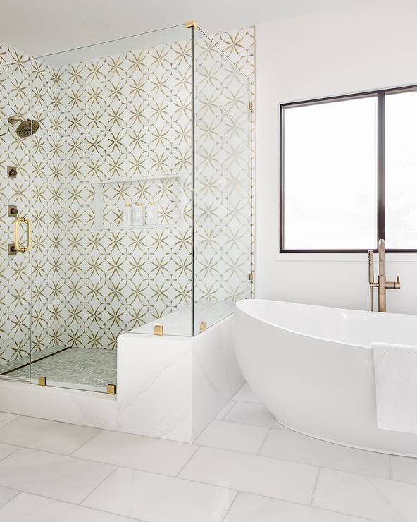 white and gold tiles