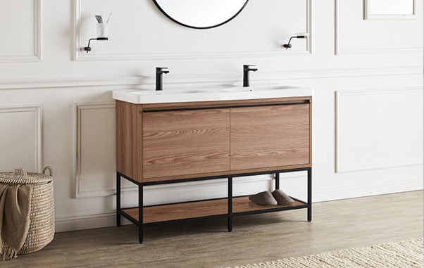 vanity with two sinks